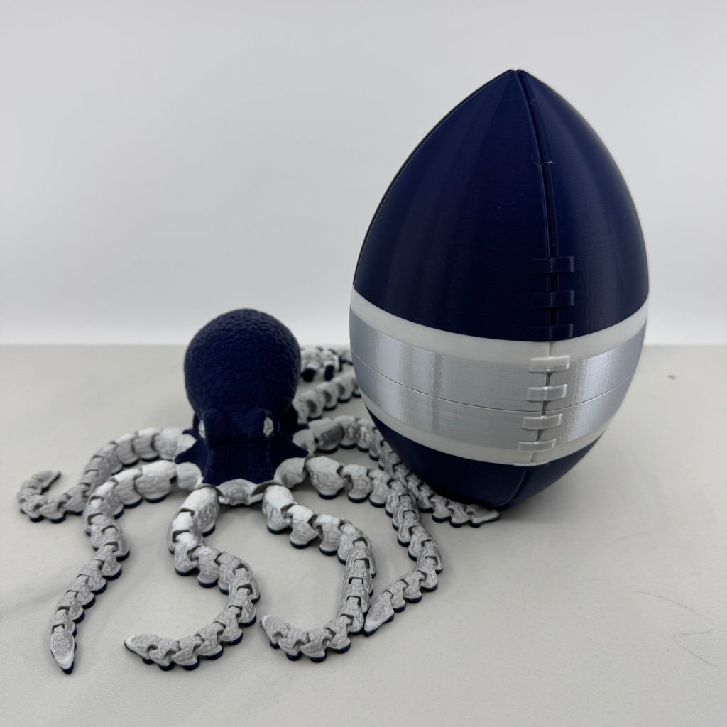 Football Egg & Octopus Combo Inspired by NFL Team Colors